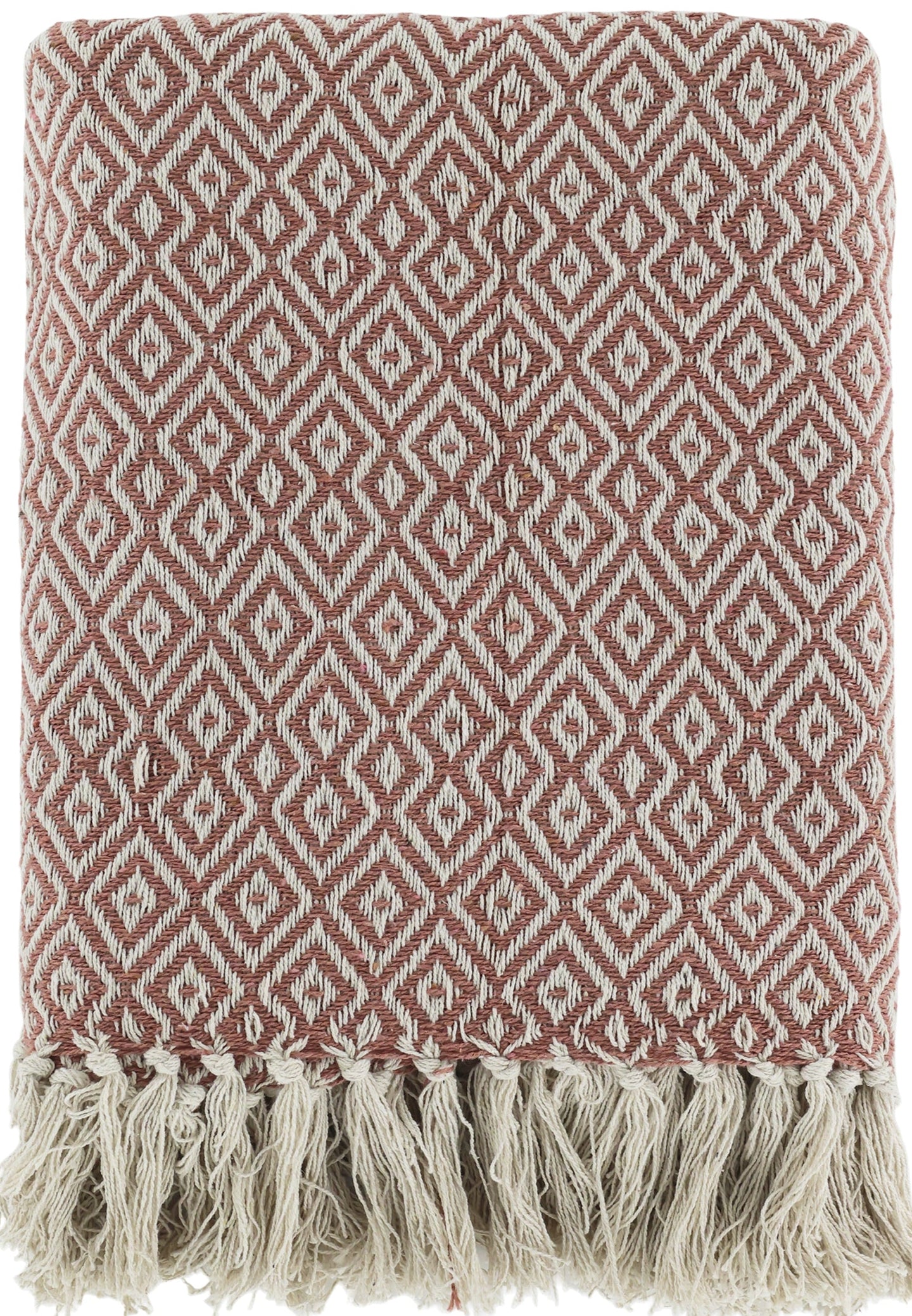 Cotton Throw in Rose