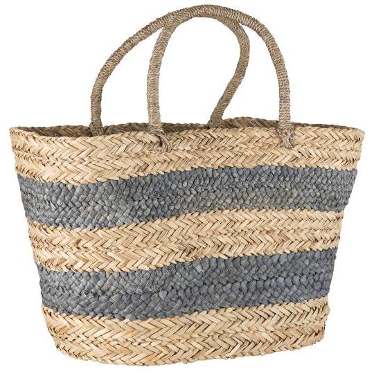 Striped Seagrass Tote Bag