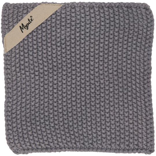 Knitted Pot Holder in Dark Grey