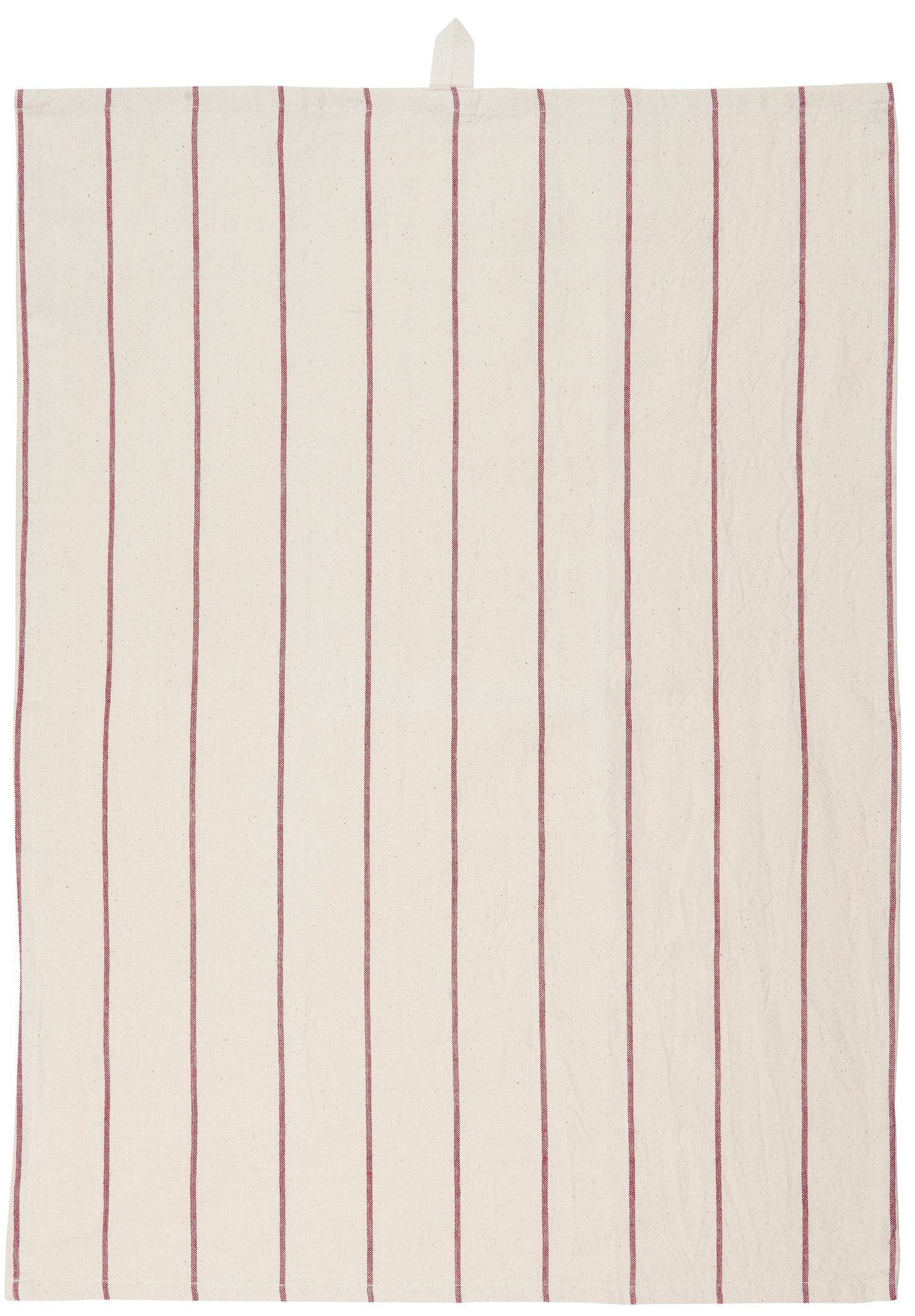 Striped Tea Towel in Cream and Red