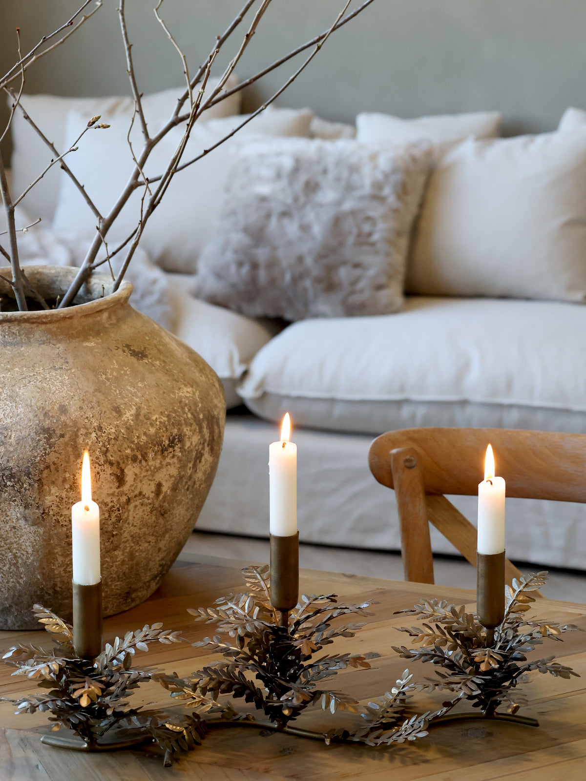 brass leaf design candelabra