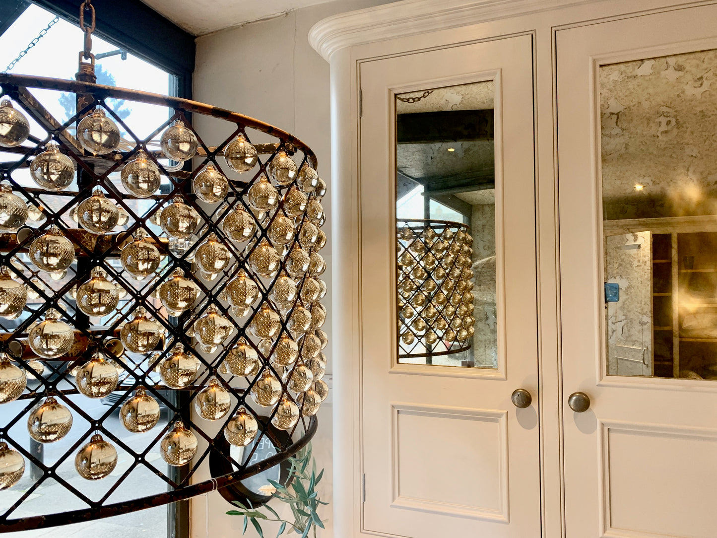Rustic Amber Glass Chandelier