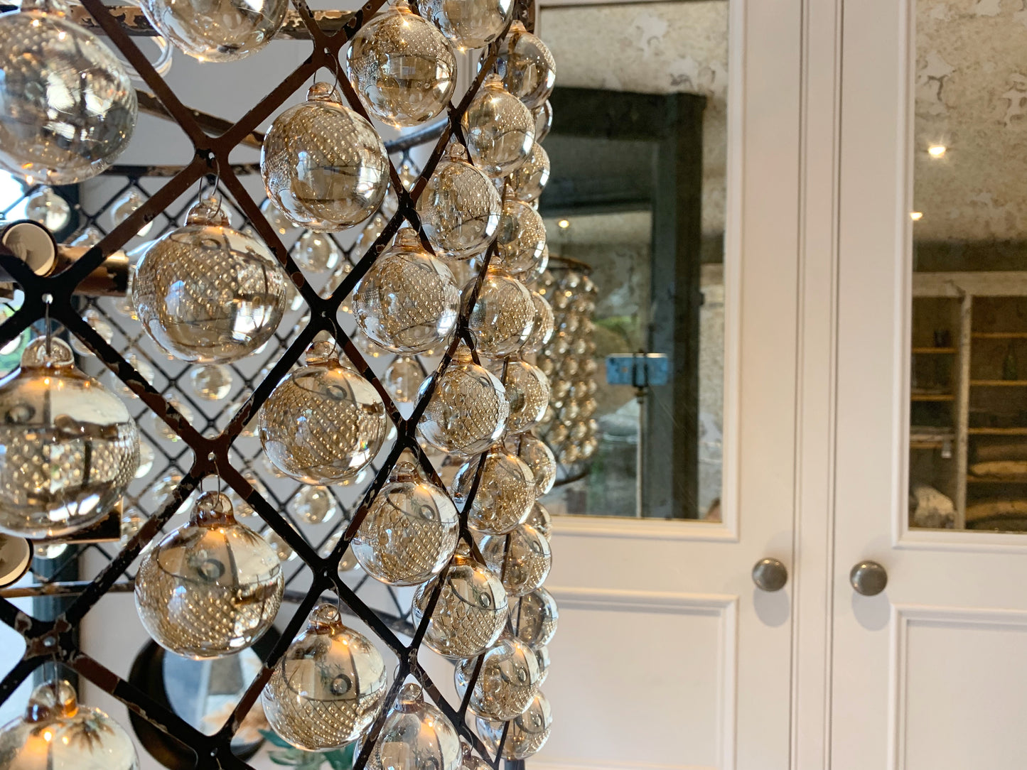 Rustic Amber Glass Chandelier