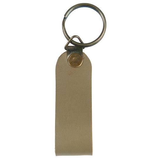Leather Key Ring in Taupe