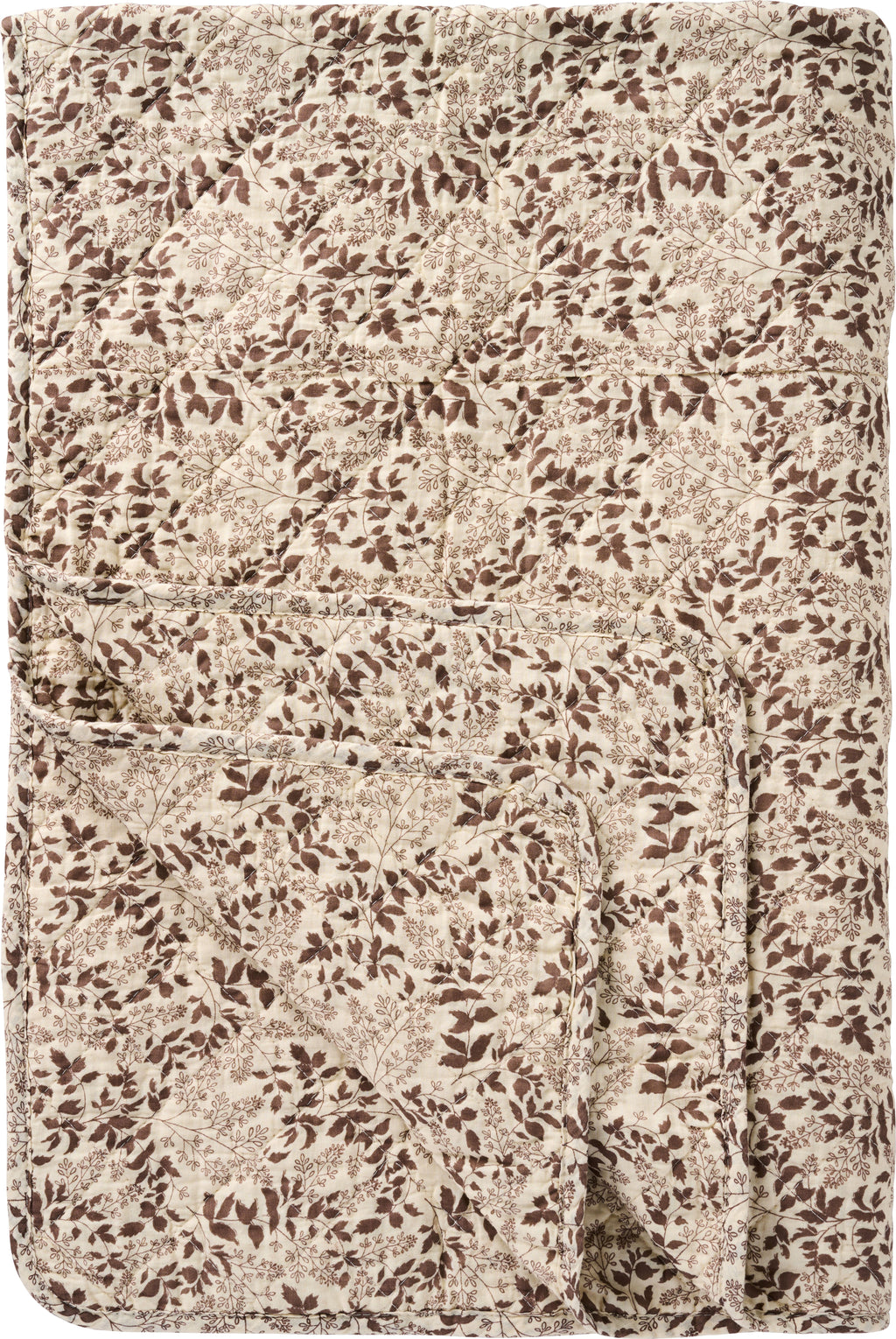Brown Leaf Print Quilt