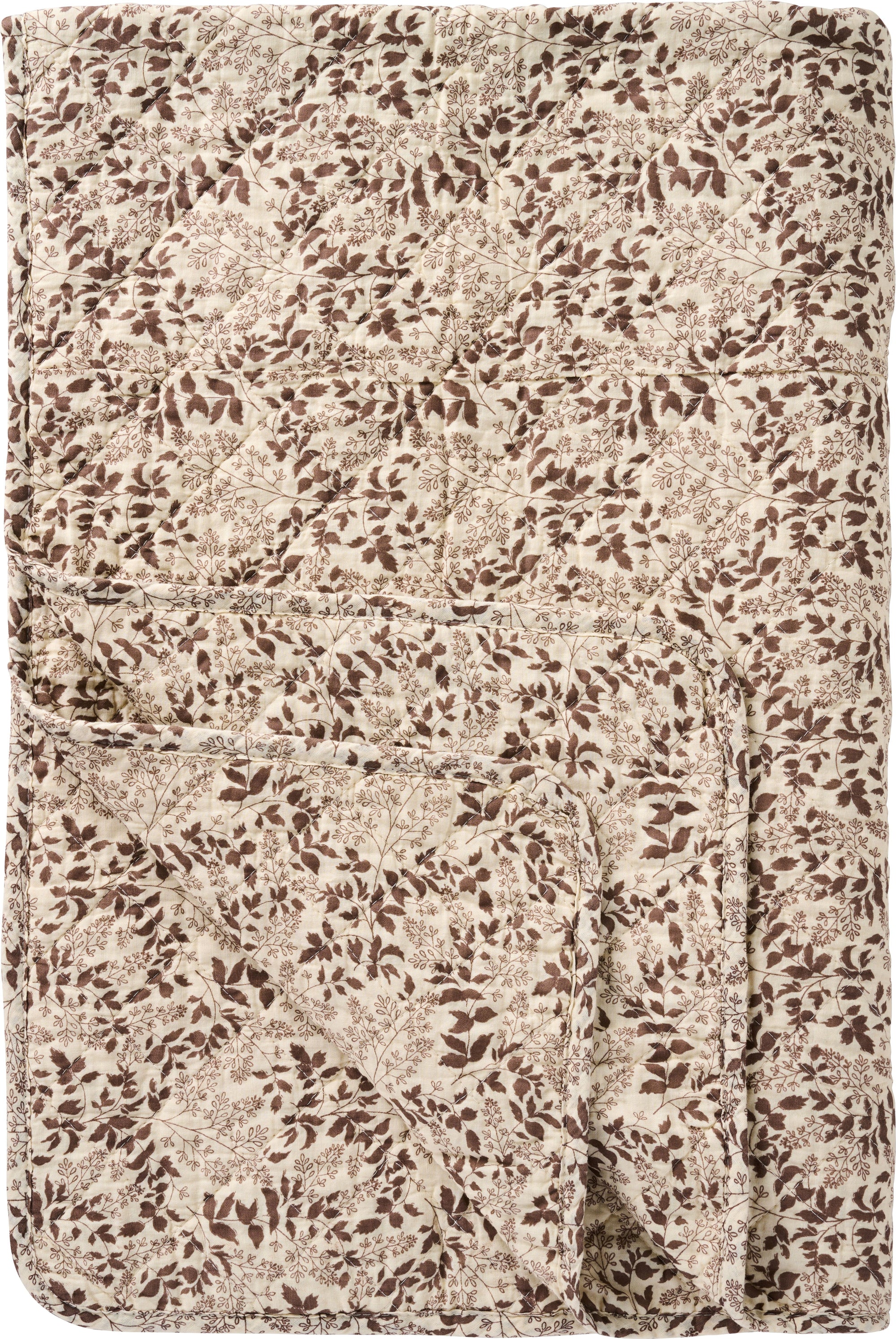 Brown Leaf Print Quilt