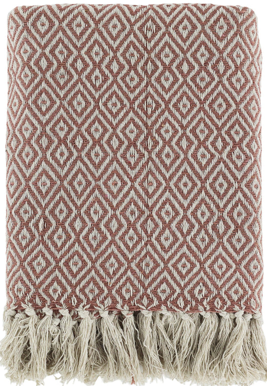 Cotton Throw in Rose