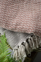Cotton Throw in Cream and Rust