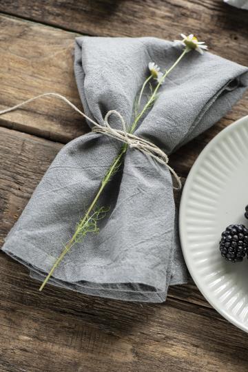 Linen & Cotton Napkin in Smoke Grey