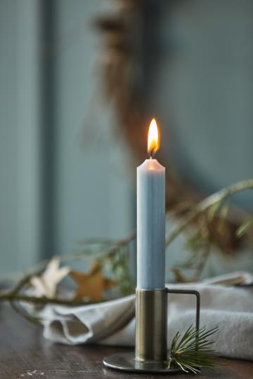 Short Dinner Candle - Blue Grey