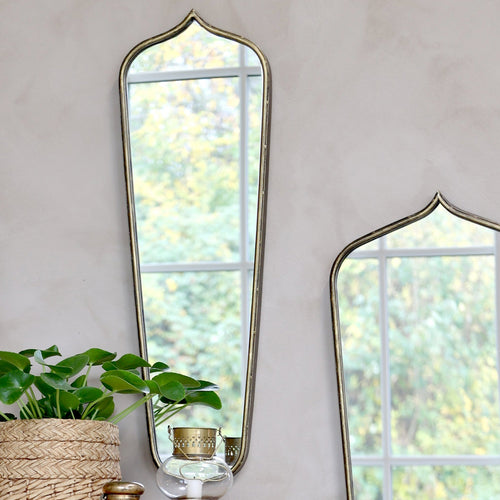 Antique Brass Narrow Ogee Mirror