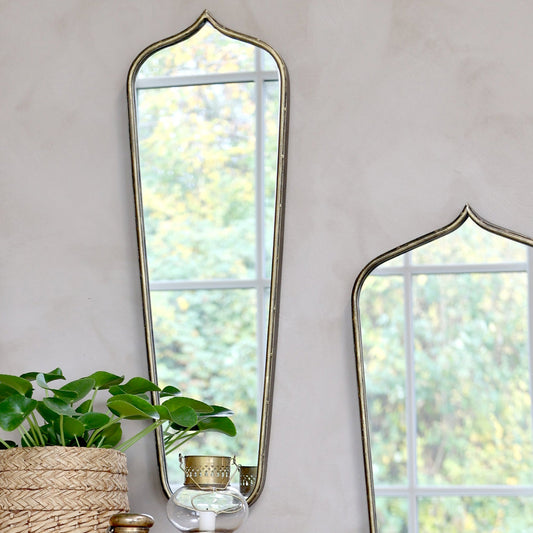 Antique Brass Narrow Ogee Mirror