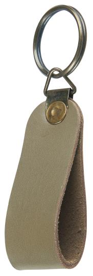Leather Key Ring in Taupe