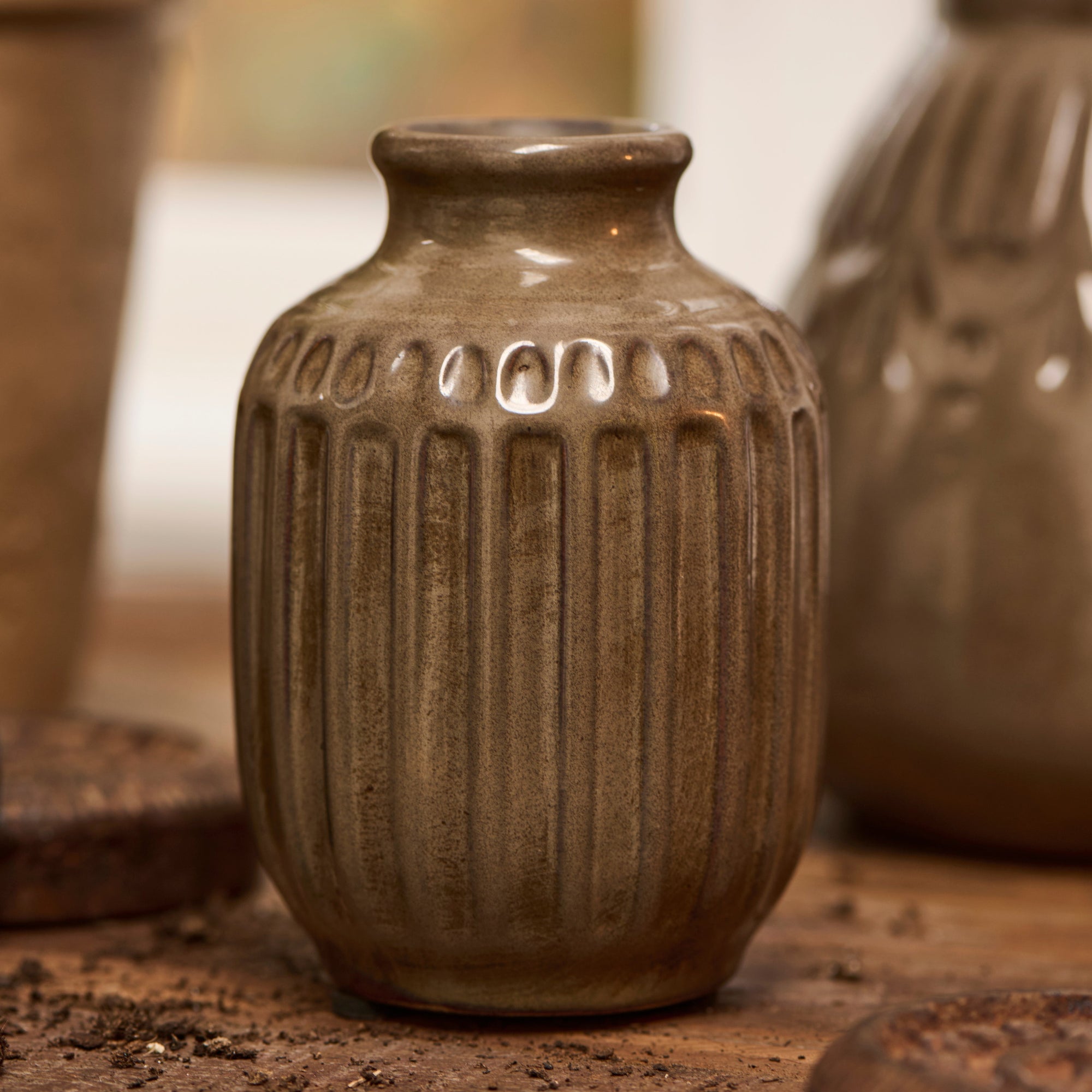 Lea Bud Vase in Taupe