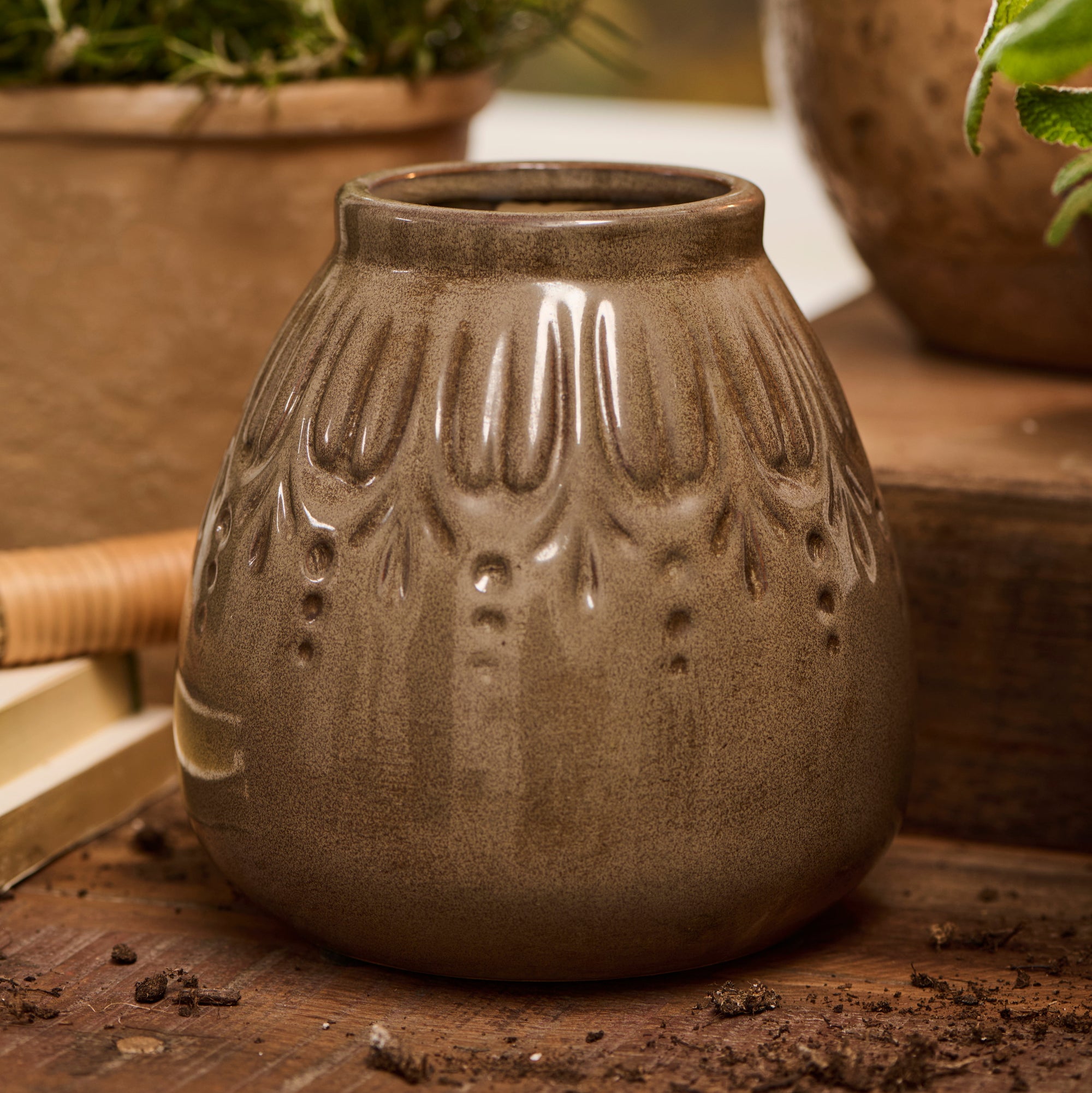 Lea Vase in Taupe