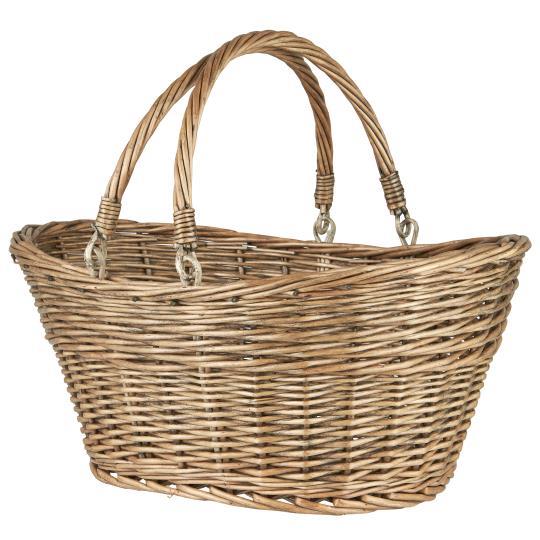 Wicker Basket with Movable Handles