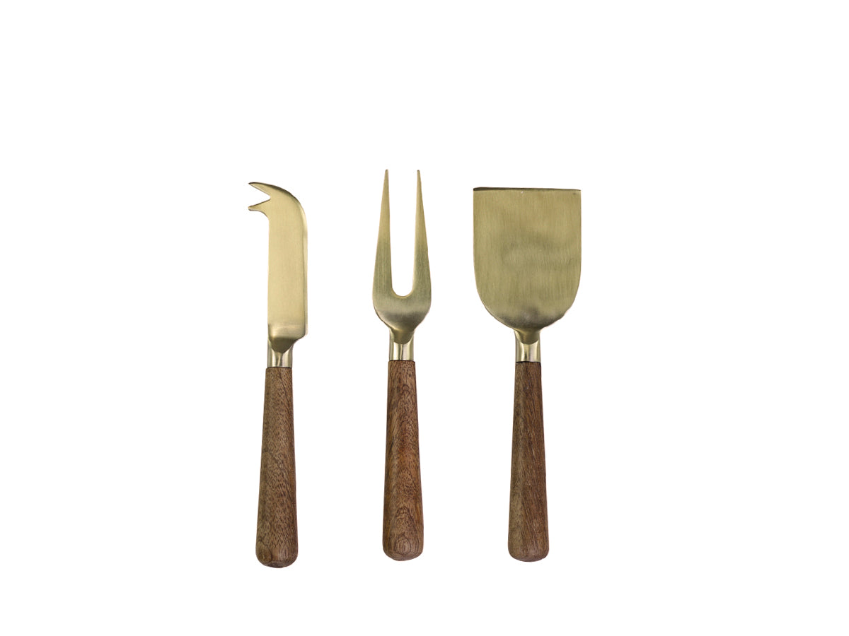 Cheese Knife Trio in Gold