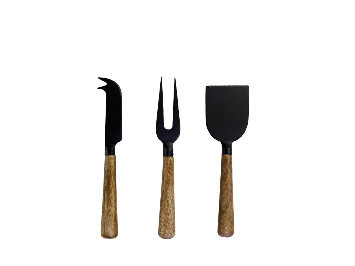 Cheese Knife Trio in Black