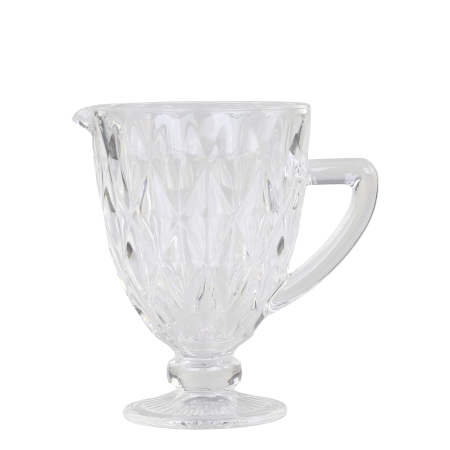 Glass Jug with Diamond Pattern