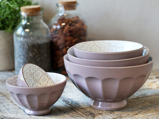 Ares Stacking Bowls in Dusty Mauve