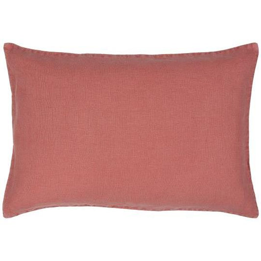 Linen Cushion in Coral Rose