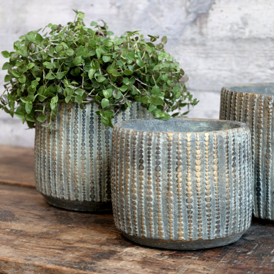 Green and Gold Plant Pot