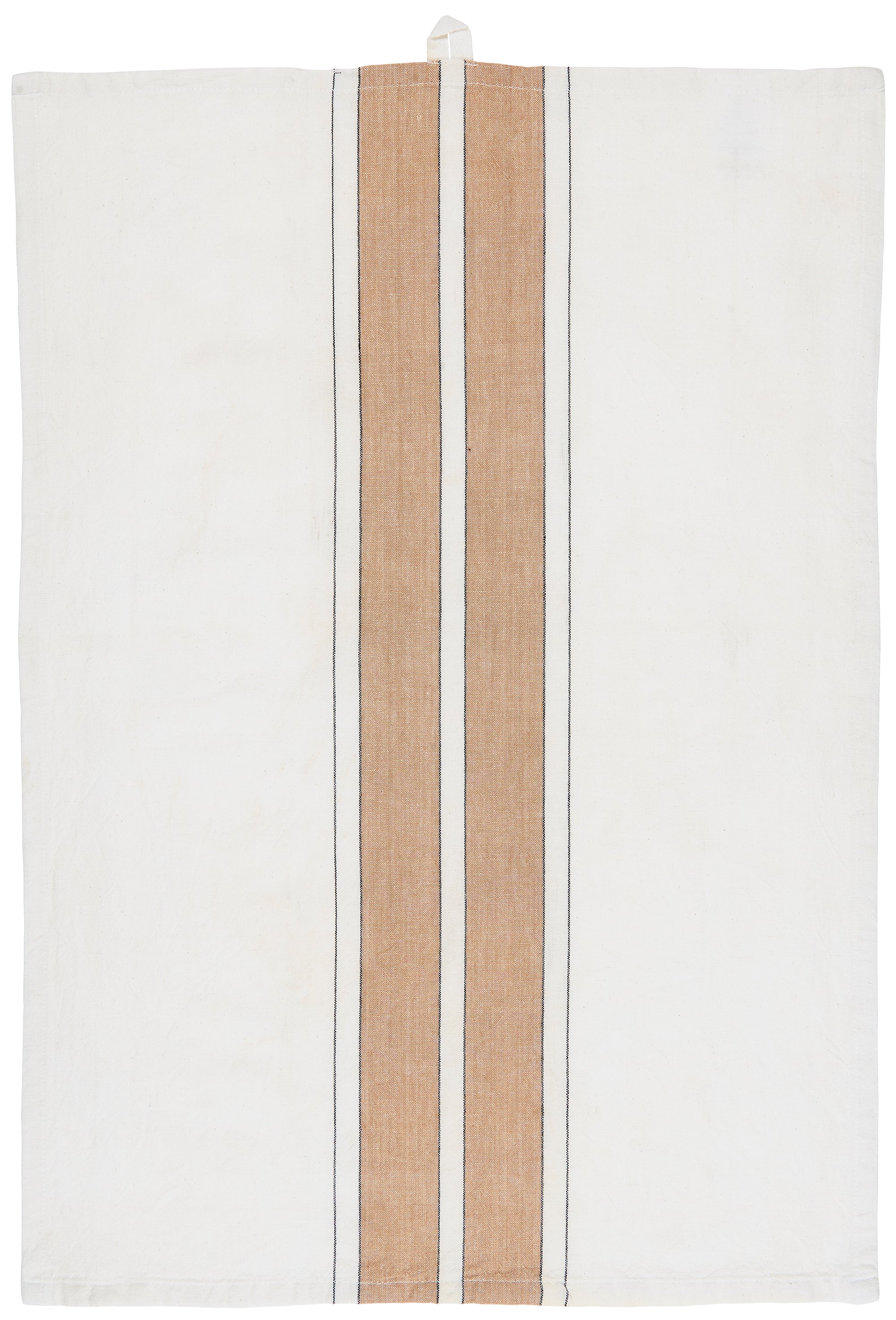 Striped Tea Towel in Cream, Beige and Black