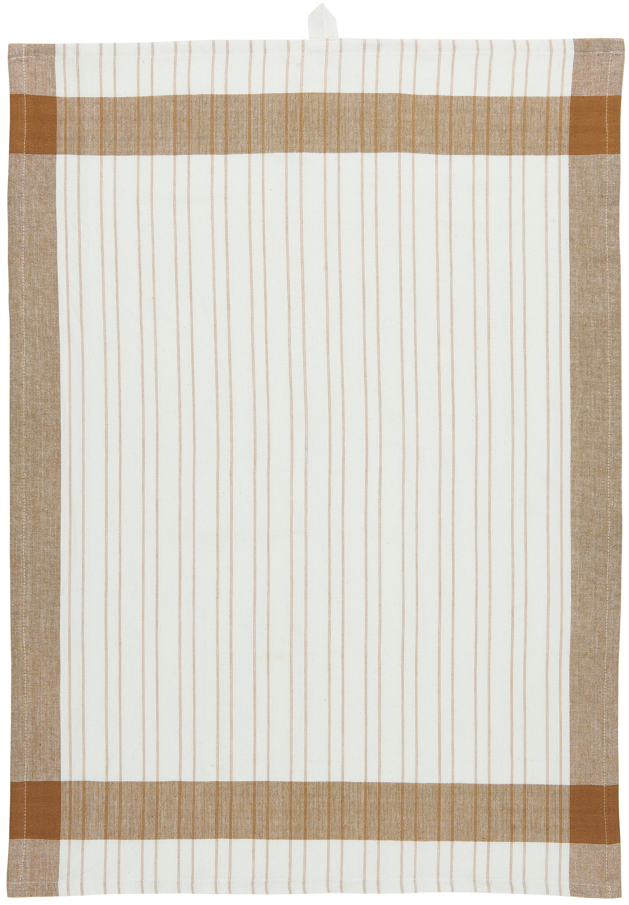 Striped Tea Towel in Cream and Brown