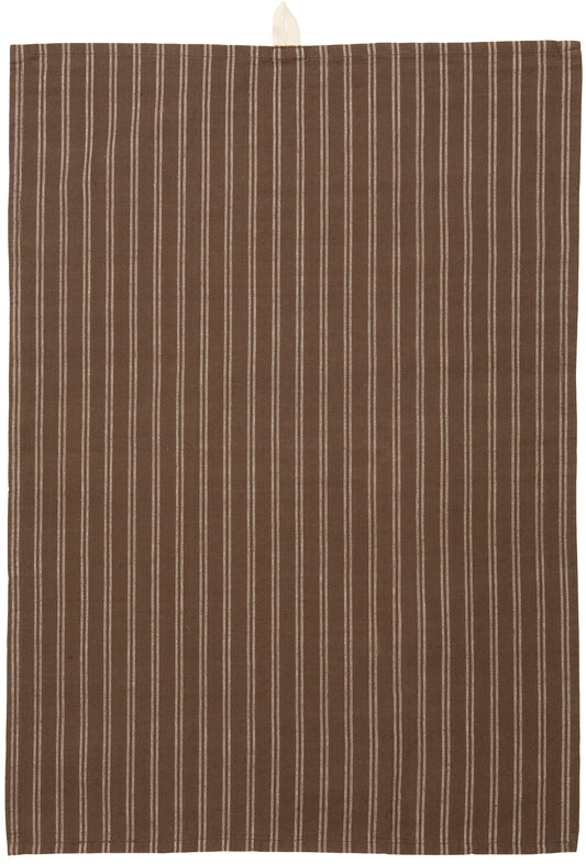 Striped Tea Towel in Dark Brown