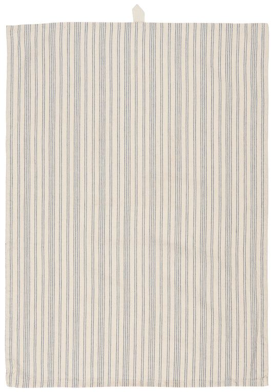 Striped Tea Towel in Cream and Blue
