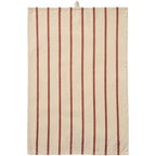 Striped Tea Towel in Cream and Rust