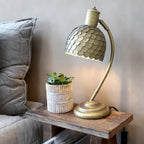 Scalloped Desk Lamp in Antique Brass