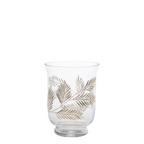 Glass Hurricane with Gold Leaf Pattern