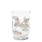 Glass Hurricane with Gold Leaf Pattern