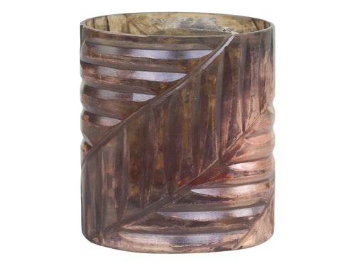 Antique Copper Geometric Candle Holder