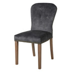 Velvet Dining Chair in Charcoal Grey