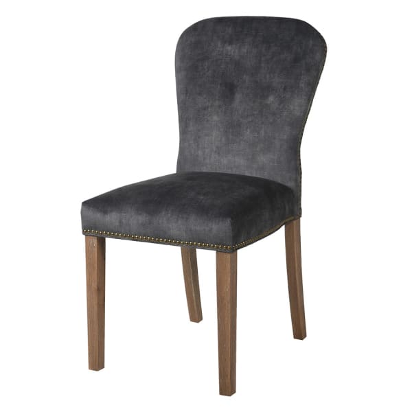 Velvet Dining Chair in Charcoal Grey