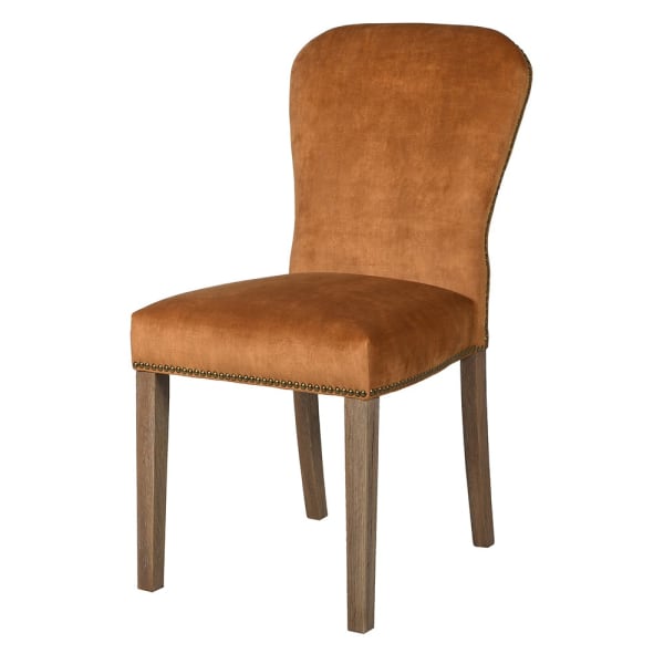 Velvet Dining Chair in Golden Ochre