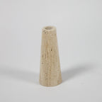 Travertine Candlestick in Beige