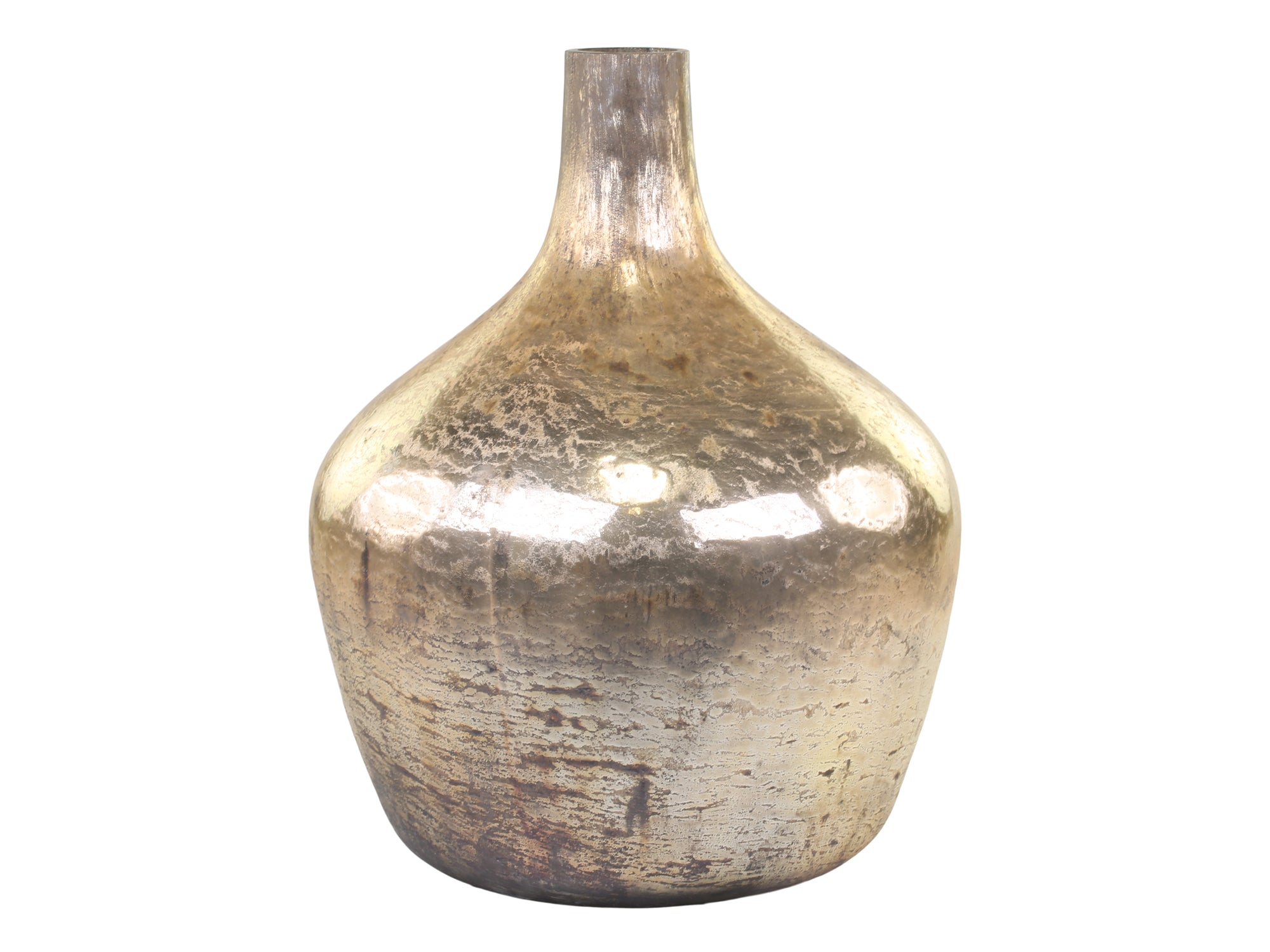 decorative gold and bronze balloon vase on white background