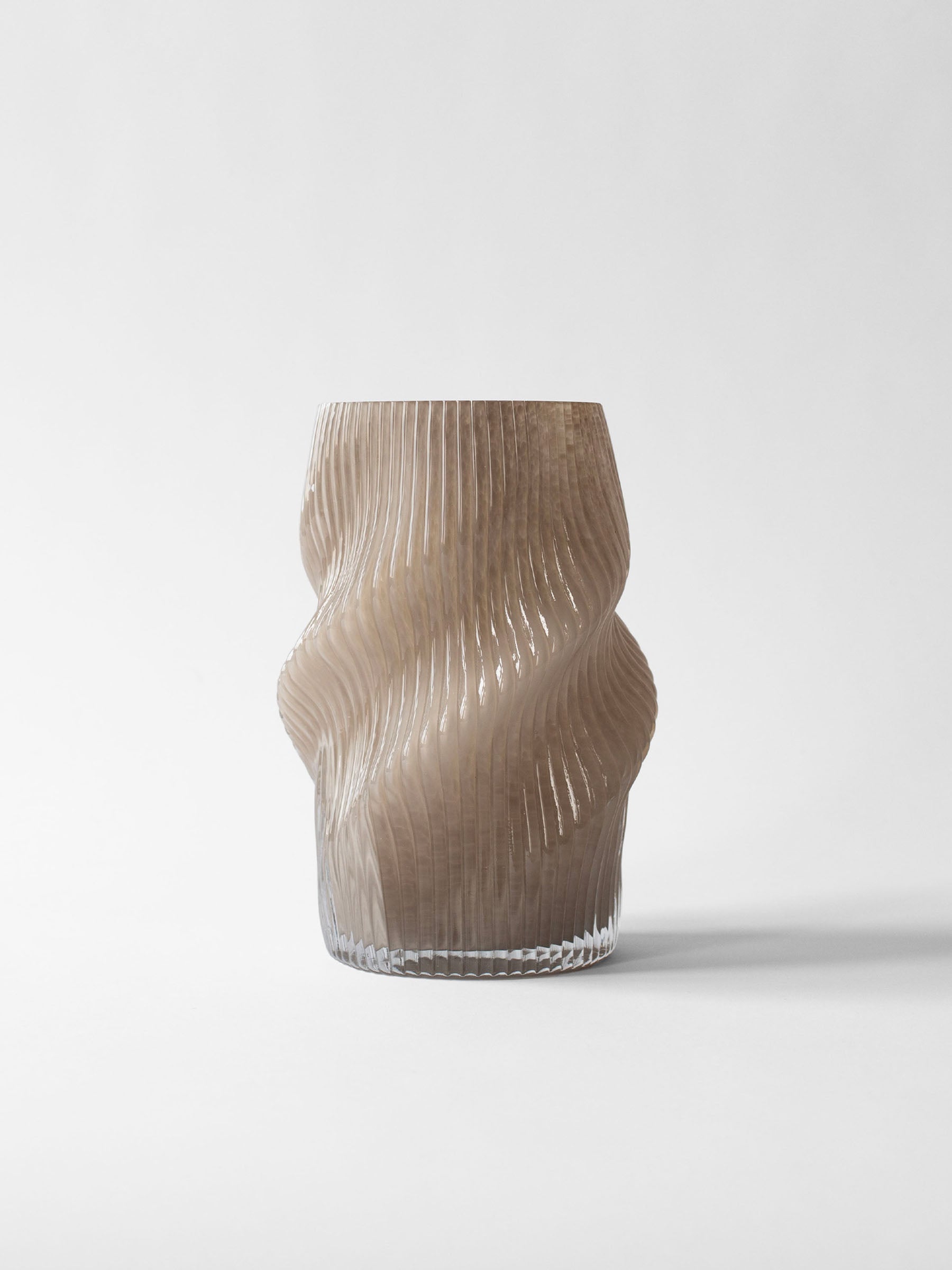Fano Swirl Vase in Taupe