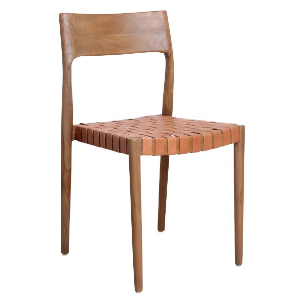 Woven Leather Dining Chair