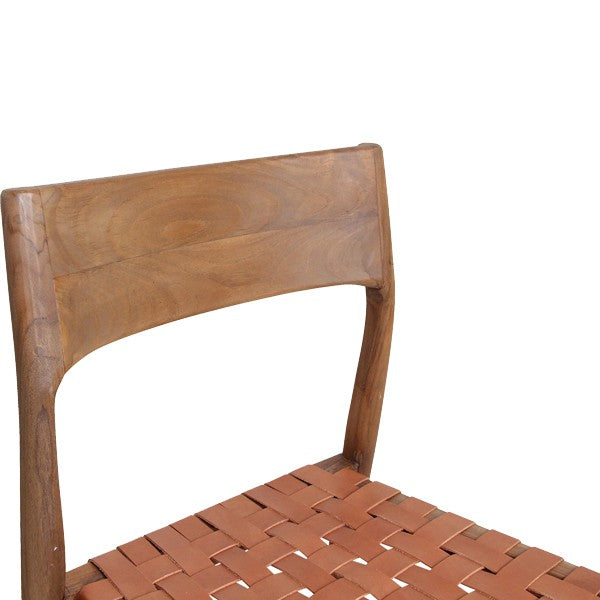 Woven Leather Dining Chair