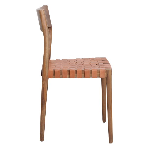 Woven Leather Dining Chair