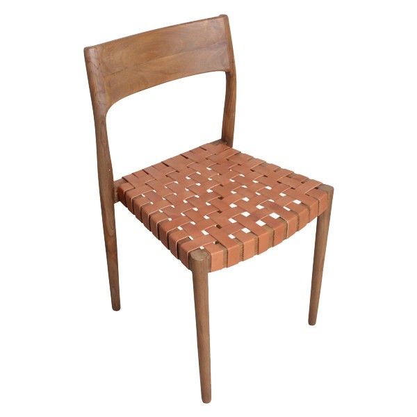 Woven Leather Dining Chair