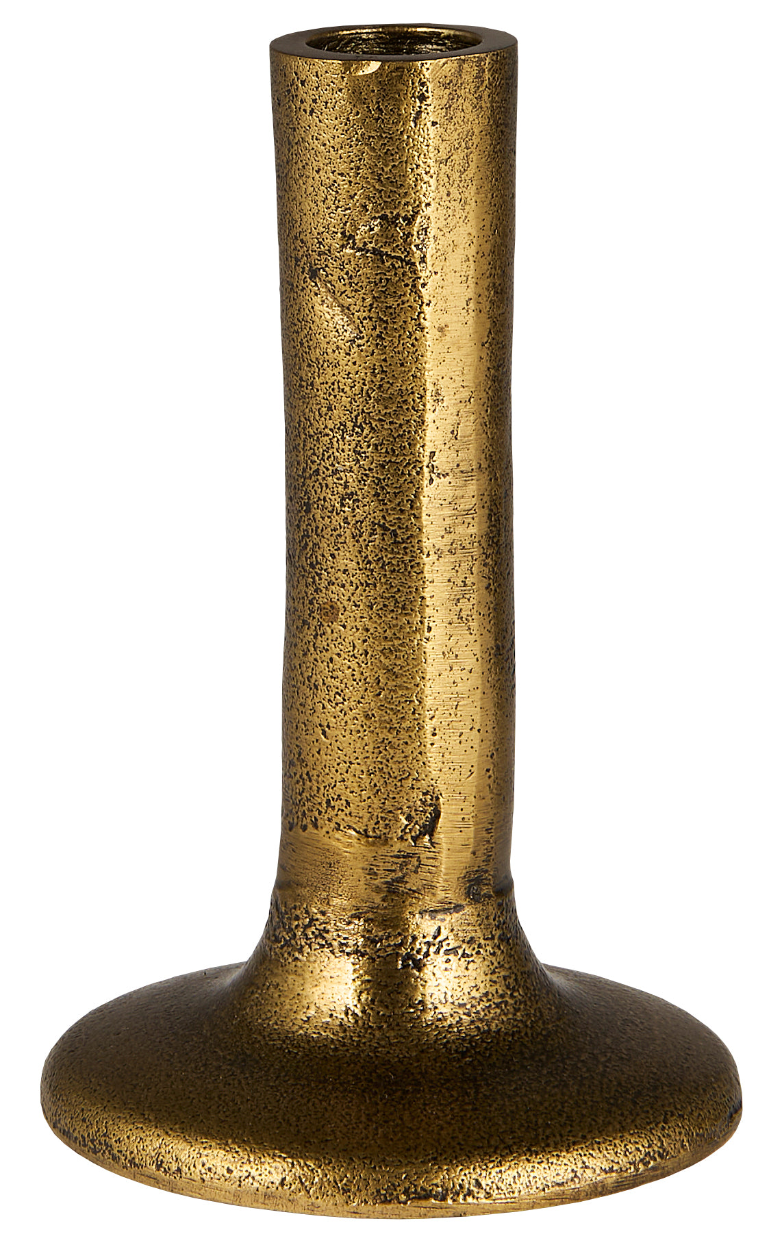 gold textured candlestick on white background