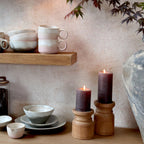small chunky wooden candlestick