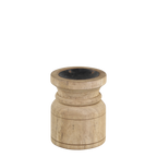 small chunky wooden candlestick on transparent background