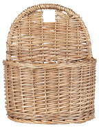 willow wicker hanging basket on a white background