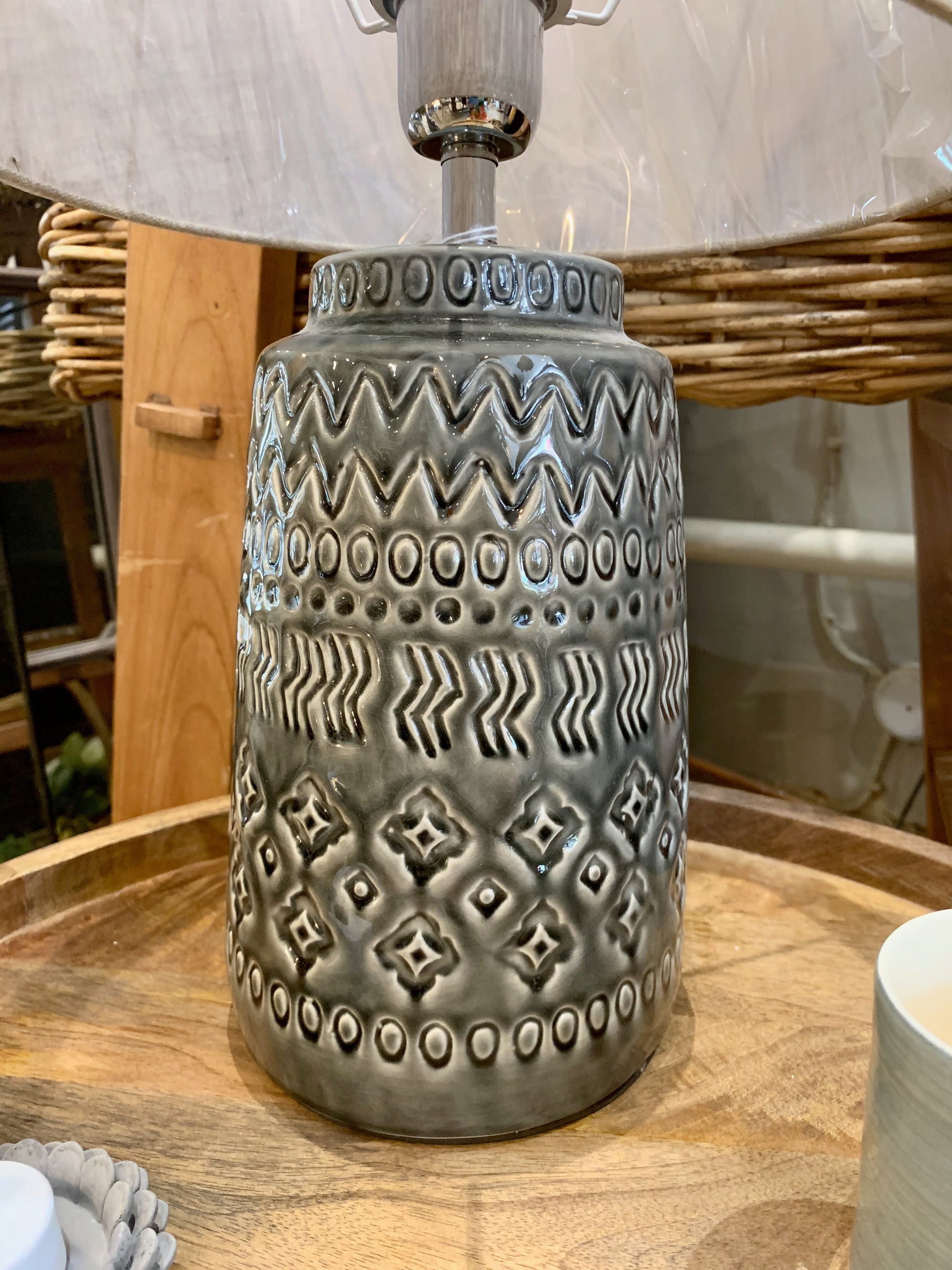 Dark Grey Ceramic Lamp